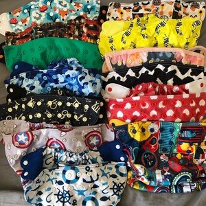 Cloth diapers, covers, wet bags